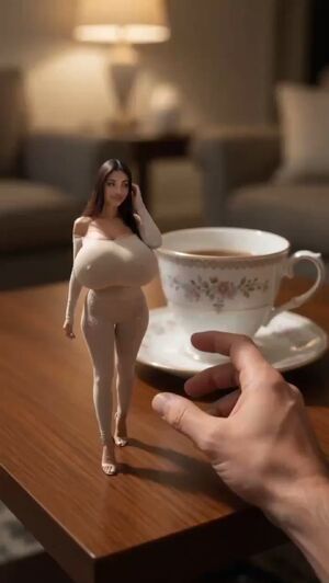 Huge Fake Boobs Size Difference tiny slut