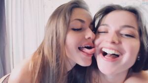 Lesbian Tongue Kissing Camgirl Kiss Sloppy