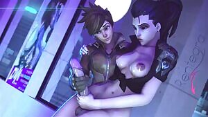 Tracer jerking off Widowmaker