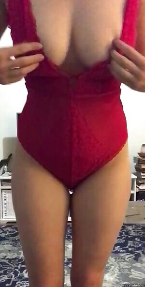 Straightening my cleavage and pinching my nipples before I press 