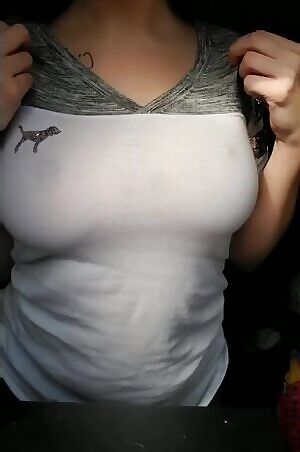 Titty drop in my vs shirt