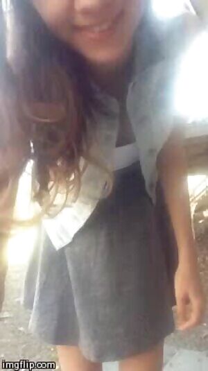 Revealing her sexy panties and boobies