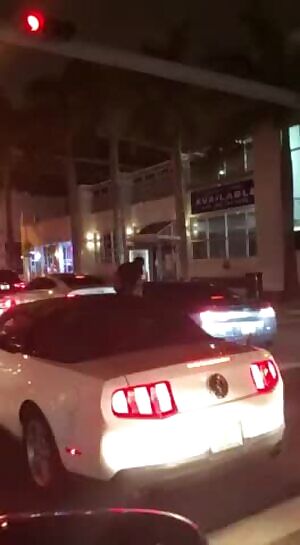 College girl sucking dick on busy street