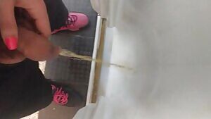 Making a mess in a public toilet.