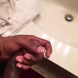 Long dick at the sink