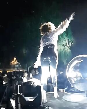 Lovely view of divine true goddess Régine Chassagne. Getting a wonderful perfect look of her gorgeous thick curvaceous body & superb massive fat ass.