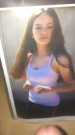 Mackenzie Foy getting sprayed hard