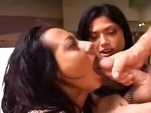 Two girls swapping cum