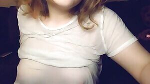 Tiny titty flash in a wet T-shirt ;-)
