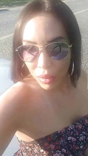 Wanking by the road with Bimba