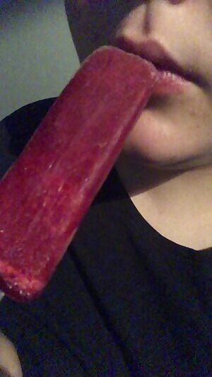 sucking on ice cream