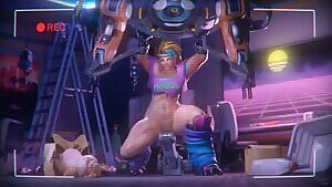 Zarya working out