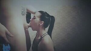 Amateur slut's nasty puke blowjob