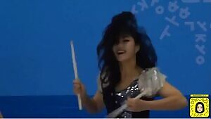 Korean Drummer Girl during Japan vs Sweden Hockey Game