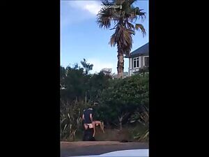 Couple caught fucking in a parking lot