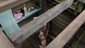 Rapunzel having shower