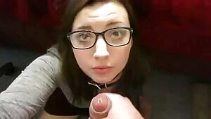 jerking it onto her face