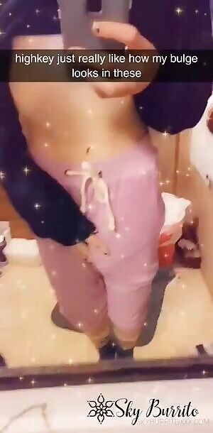 She may sound narcissistic, but with a girldick bulge like that it's at least understandable....