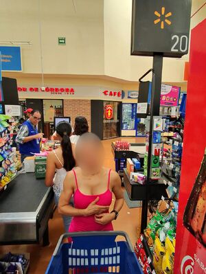 Ebony Exhibitionist Braless Dress Erect Nipples