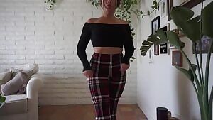 Pushing her leggings to the limit