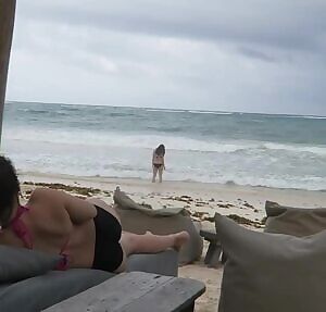 Julia Playing at the Beach