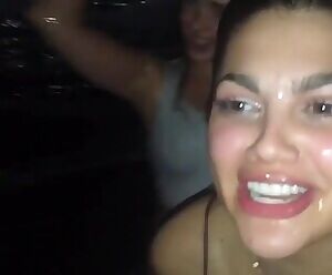 Ryan Newman in her underwear and drenched