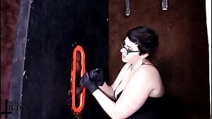 Gloryhole slut makes Bbc blow huge load