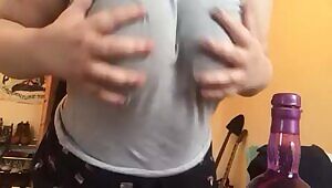 Titty drop and squeeze in my comfy pyjamas