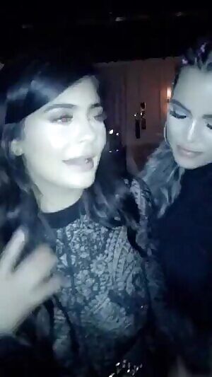 Khloe Kardashian having some fun with her little sister Kylie