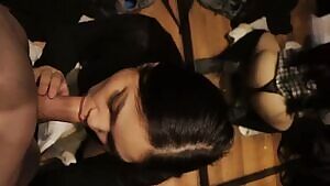 Sucking cock in a store change room