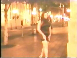 woman casually pissing on a bench in public