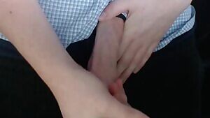 Sliding back my foreskin closeup