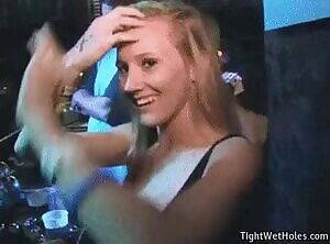 Showing off her tits