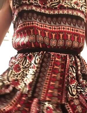 Watch me lift up my dress as I’m riding your cock