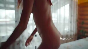 Giving her neighbors a great view.