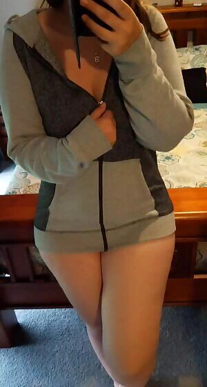 Hoodies are great for a little tease...