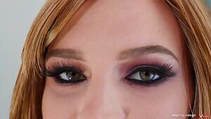 Getting cum all over her pretty makeup.