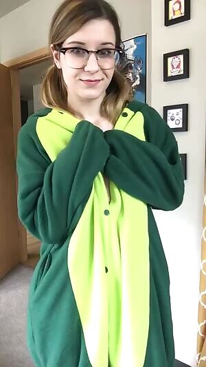 Slipping out of my dino onesie pajamas