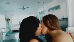 Brunette Dani Daniels Erotic French Kissing