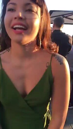 Nothing on under her dress