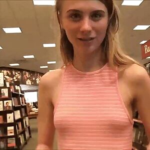 Braless Cutie Showing Her Diminutive Tits