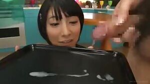 She Collects Cum in a Tray,Play with it and then Drink