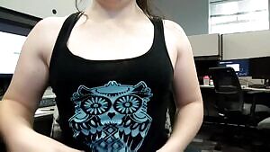 Tit drop from IT. Coworker always steps away and misses it!