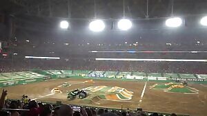 Trinity May being naughty at a monster truck rally