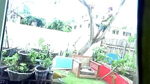 Fucking With The Gardener Outside An Open Window