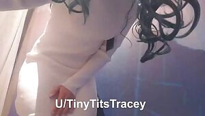 Dressing room tease and panty peel