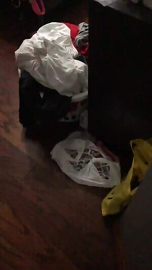 Raiding my 18yo cousin's dirty laundry for her dirty, creamy panties again!