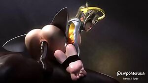 Mercy's sweet ass riding some black cock!