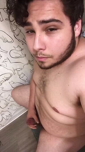 Jerking before shower!