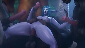 Surrounded by horse cocks